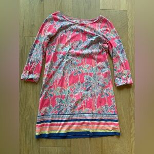 Lilly Pulitzer 100% cotton Linden dress in "Nice Stems" palm tree print - sz S
